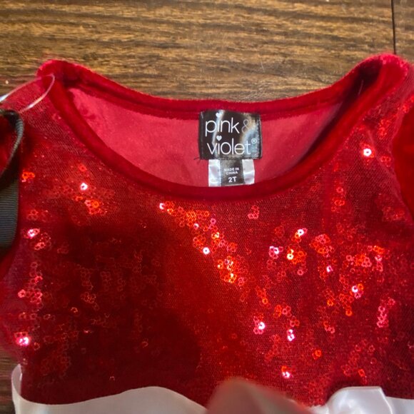 Girls Red Sequin Christmas Santa Dress & Cat Purse Pink & Violet Size 2T NWT - Picture 2 of 8